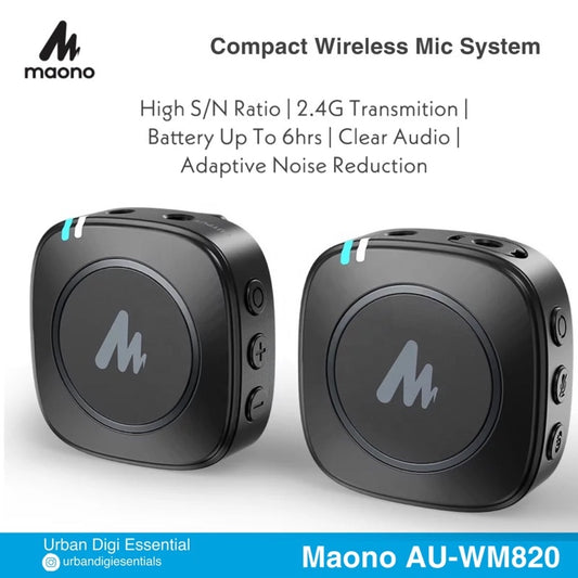 Maono AU-WM820 Compact Wireless Microphone System