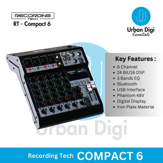 Recording Tech Compact 6 - Mixer Audio 6 Channel 24 Bit 99 DSP