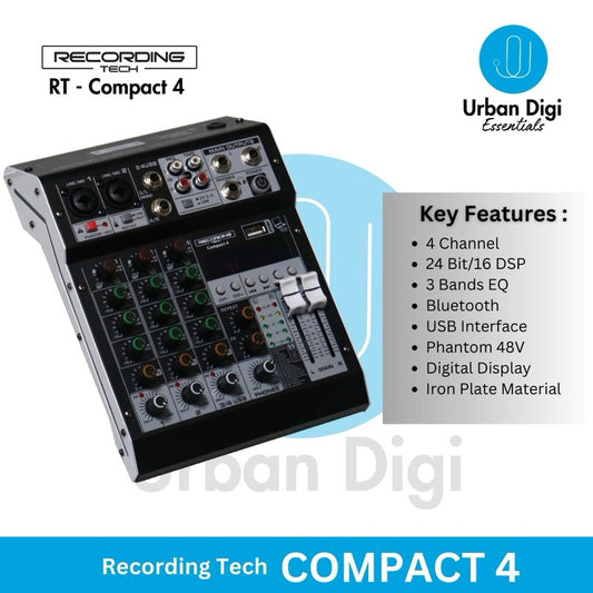 Recording Tech Compact 4 - Mixer Audio 4 Channel 24 Bit 16 DSP