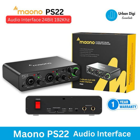 Maono PS22 - Audio Interface 2 Channel High Sample Rate 24 Bit 192Khz