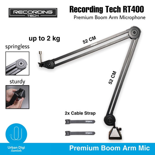 Recording Tech Premium RT 400 - Boom Arm Microphone Stand Professional
