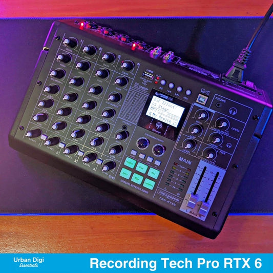 Recording Tech Pro RTX 6 - USB Audio Mixer 6 Channel Phantom Power 48V USB OTG 24 DSP All in One