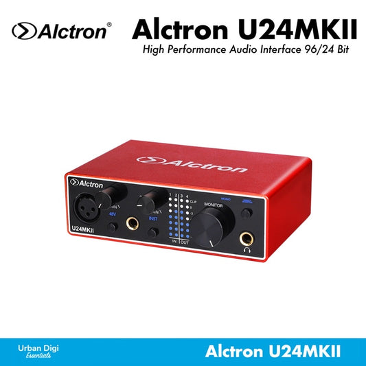 Alctron U24 MKII - Audio Interface / Soundcard Professional buat Home Recording Sampling Rate 96Khz/24 Bit