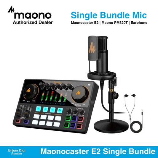 Maonocaster E2 A Single Mic Bundle - Paket Podcast Maonocaster E2 untuk Recording, Live Streaming, Karaoke, Wesing, Smule, Gaming, zoom, google classroom