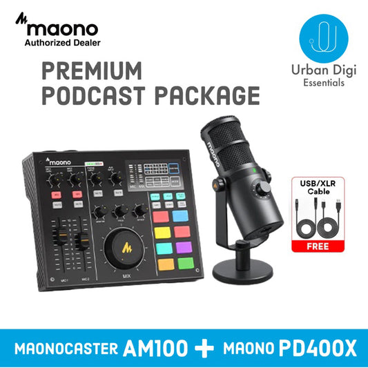 Special Bundle Maonocaster AM100 + Dynamic Mic Maono PD400X - Paket Recording Profesional Gaming Podcast Live Streaming Karaoke Online