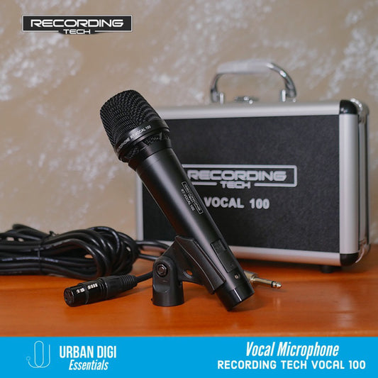 Recording Tech Vocal 100 - Dynamic Vocal Microphone Super Cardioid Cocok untuk Nyanyi / Live / Ceramah dengan fitur minim storing