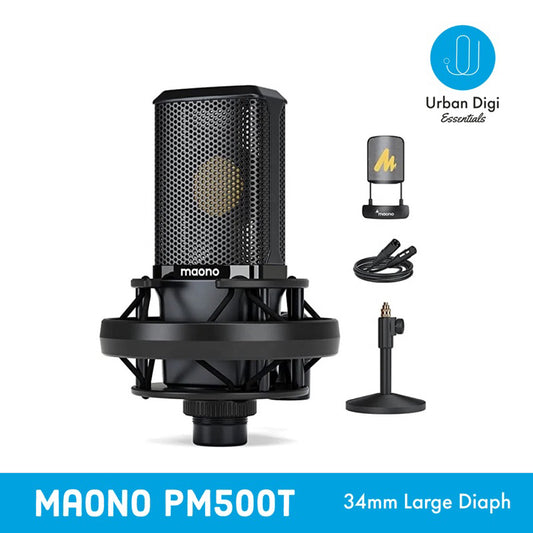 Maono AU PM500 - Professional Studio Condenser Large Diaph 34MM Mic untuk Recording/Podcast Professional