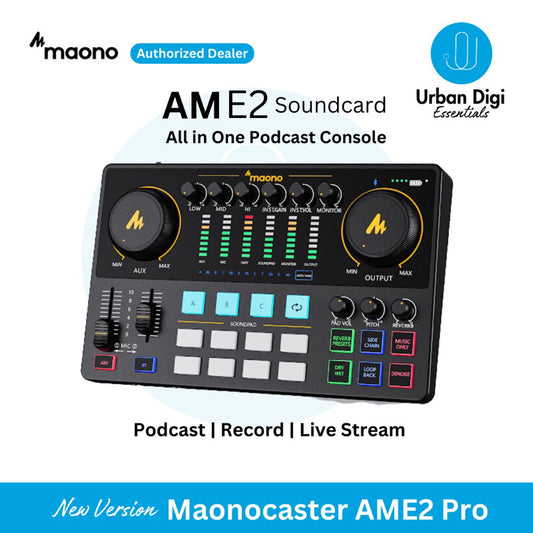 Maono MAONOCASTER AU-AME2 - Portable Podcast, Live Streaming, Recording Soundcard