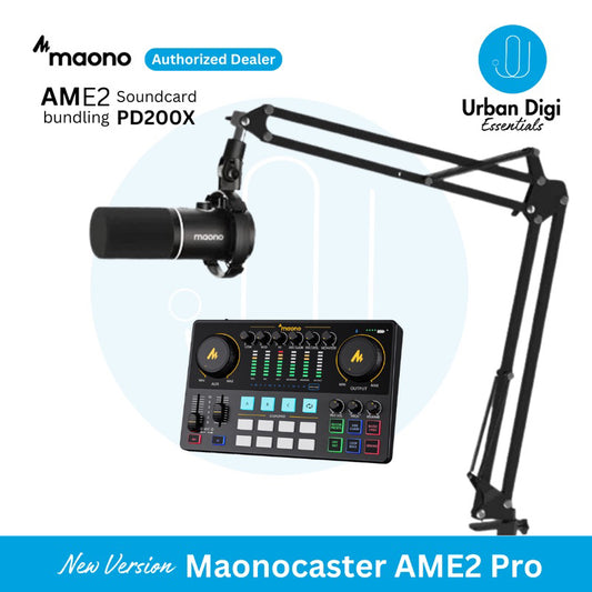 Maonocaster AME2 Pro + Maono PD200X Bundling Package untuk Podcast/Recording/Live Streaming/Voice Over/Gaming/Music Cover