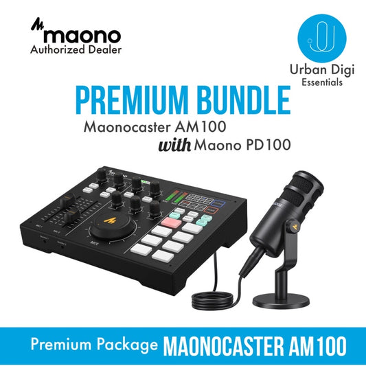 Maonocaster AM100 + Maono PD100 - Paket Soundcard profesional buat Recording Podcast Gaming Live Streaming Karaoke Wesing Smule Akustikan Music Cover Live Music
