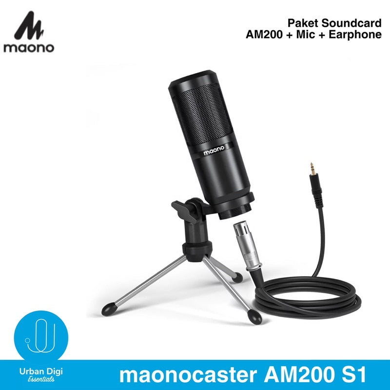 Maonocaster AM200 S1 Paket Soundcard buat Podcast/Home Recording/Live Streaming/Gaming