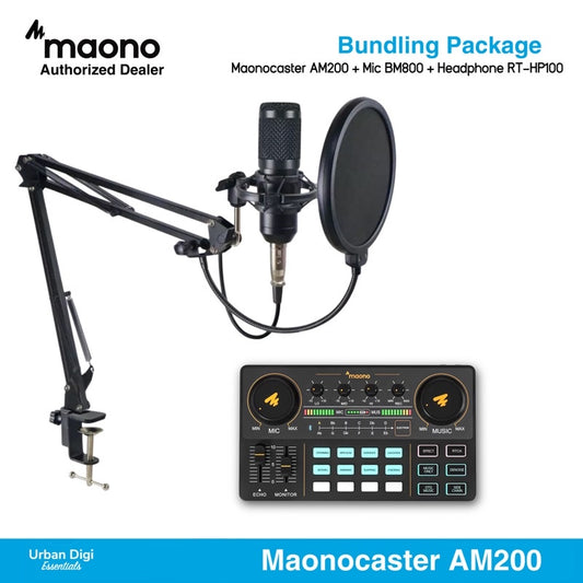 Maono Maonocaster AU AM200 Paket Podcast Berdua dengan Mic Condensor BM800