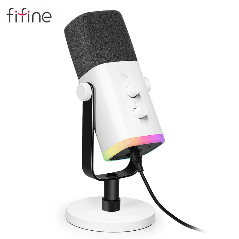 Fifine Ampligame AM8 - Dynamic Podcast Microphone Dual Output USB and XLR