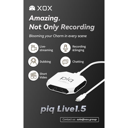 Soundcard / Audio Interface for iOS iPhone 6/7/8/X/11/12/13 Original Chipset XOX piq Live 1.5 HD Audio