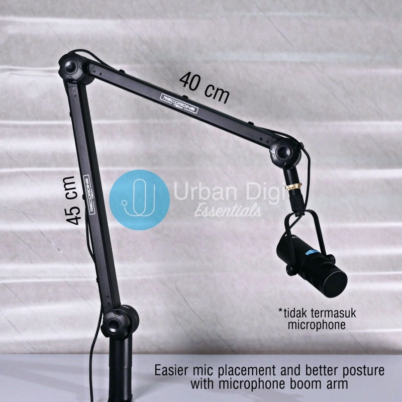 Recording Tech RT Premium 600 - Boom Arm Microphone / Stand Microphone Meja Professional