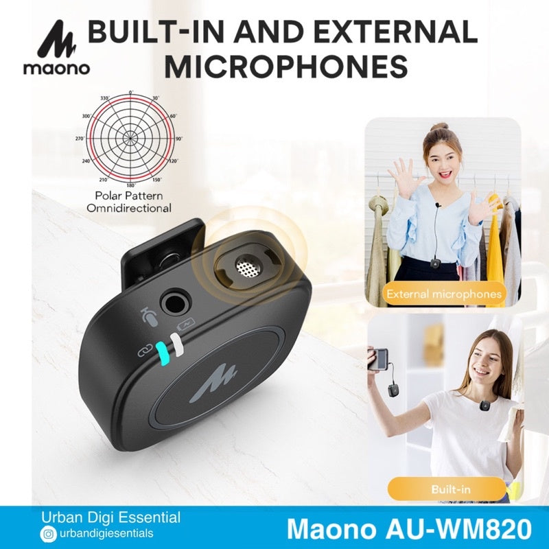 Maono AU-WM820 Compact Wireless Microphone System