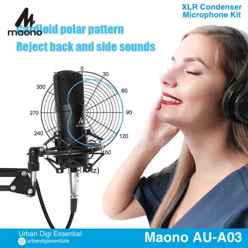 Maono AU-A03 XLR Condenser Microphone Package