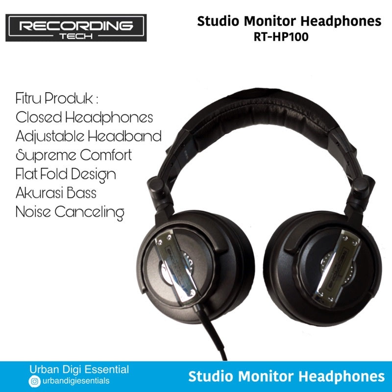 Media Recording Tech RT-HP100 Studio Monitor Headphones