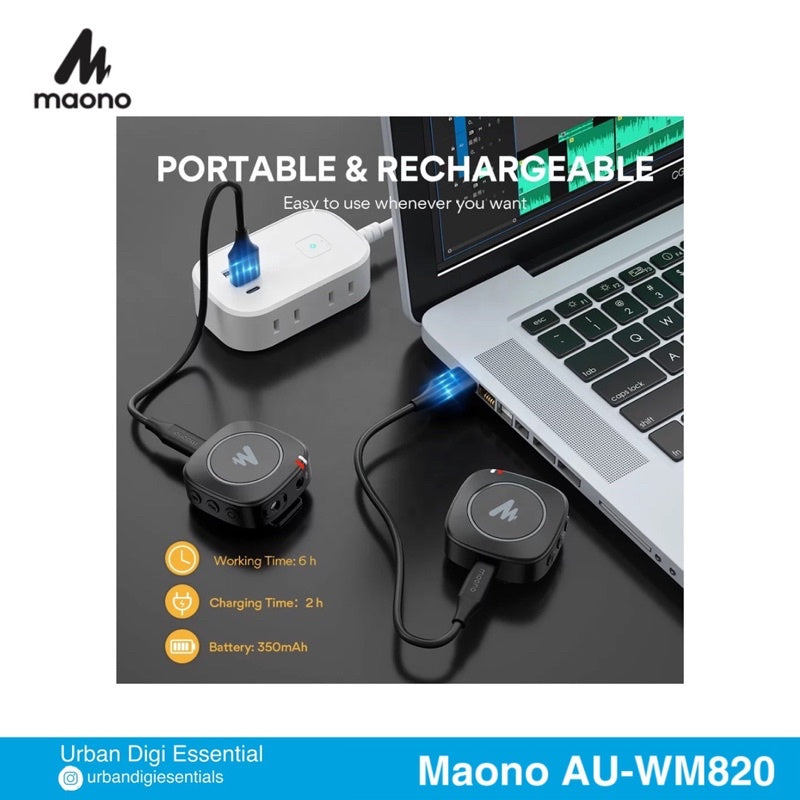 Maono AU-WM820 Compact Wireless Microphone System