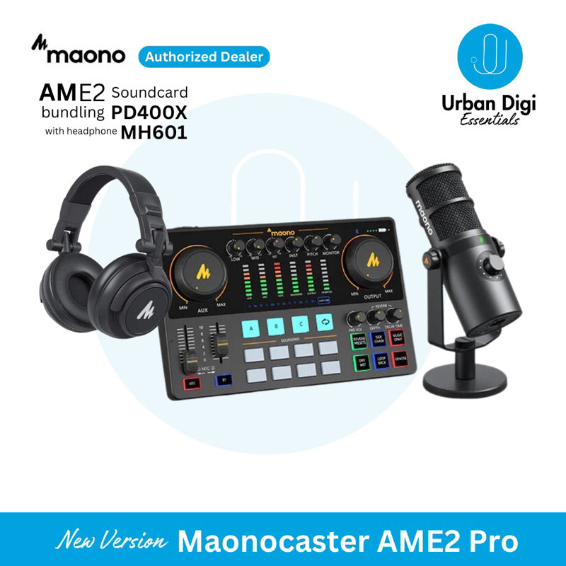 Maonocaster AME2 Pro + Maono PD400X Bundling Package untuk Podcast/Recording/Live Streaming/Voic Over/Gaming