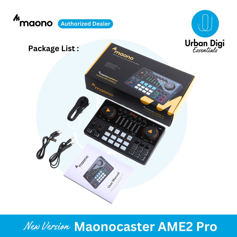 Maonocaster E2 + Maono PD100 - Paket Podcast Home Recording Gaming Live Streaming Konten Kreator Live Musik Nyanyi Online Wesing Smule