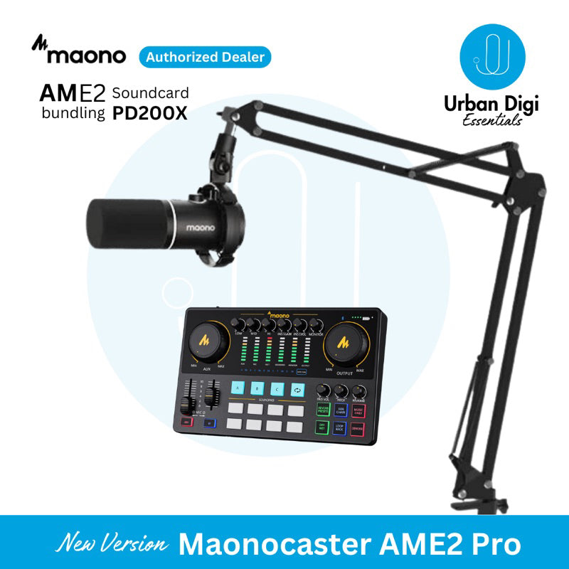 Maonocaster AME2 Pro + Maono PD200X Bundling Package untuk Podcast/Recording/Live Streaming/Voice Over/Gaming/Music Cover