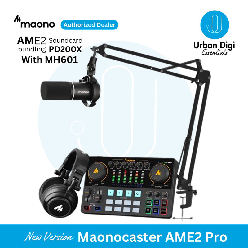 Maonocaster AME2 Pro + Maono PD200X Bundling Package untuk Podcast/Recording/Live Streaming/Voice Over/Gaming/Music Cover