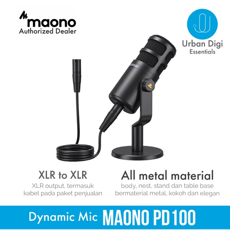 Maonocaster E2 + Maono PD100 - Paket Podcast Home Recording Gaming Live Streaming Konten Kreator Live Musik Nyanyi Online Wesing Smule