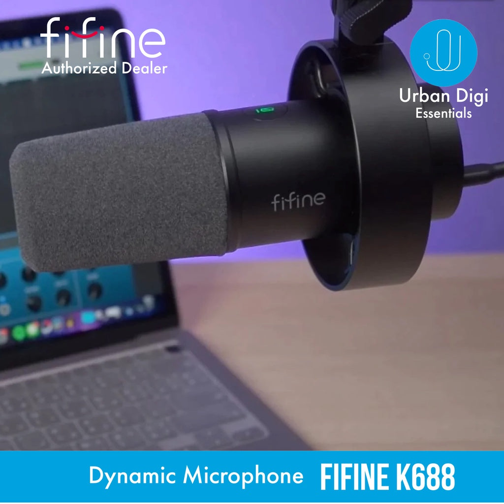 Fifine K688 - Dynamic Microphone Mic USB XLR untuk Podcast Recording Streaming Gaming Voice Over